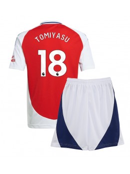 Arsenal Takehiro Tomiyasu #18 Dječji Domaci Dres kompleti 2024-25 Kratak Rukavima (+ kratke hlače)